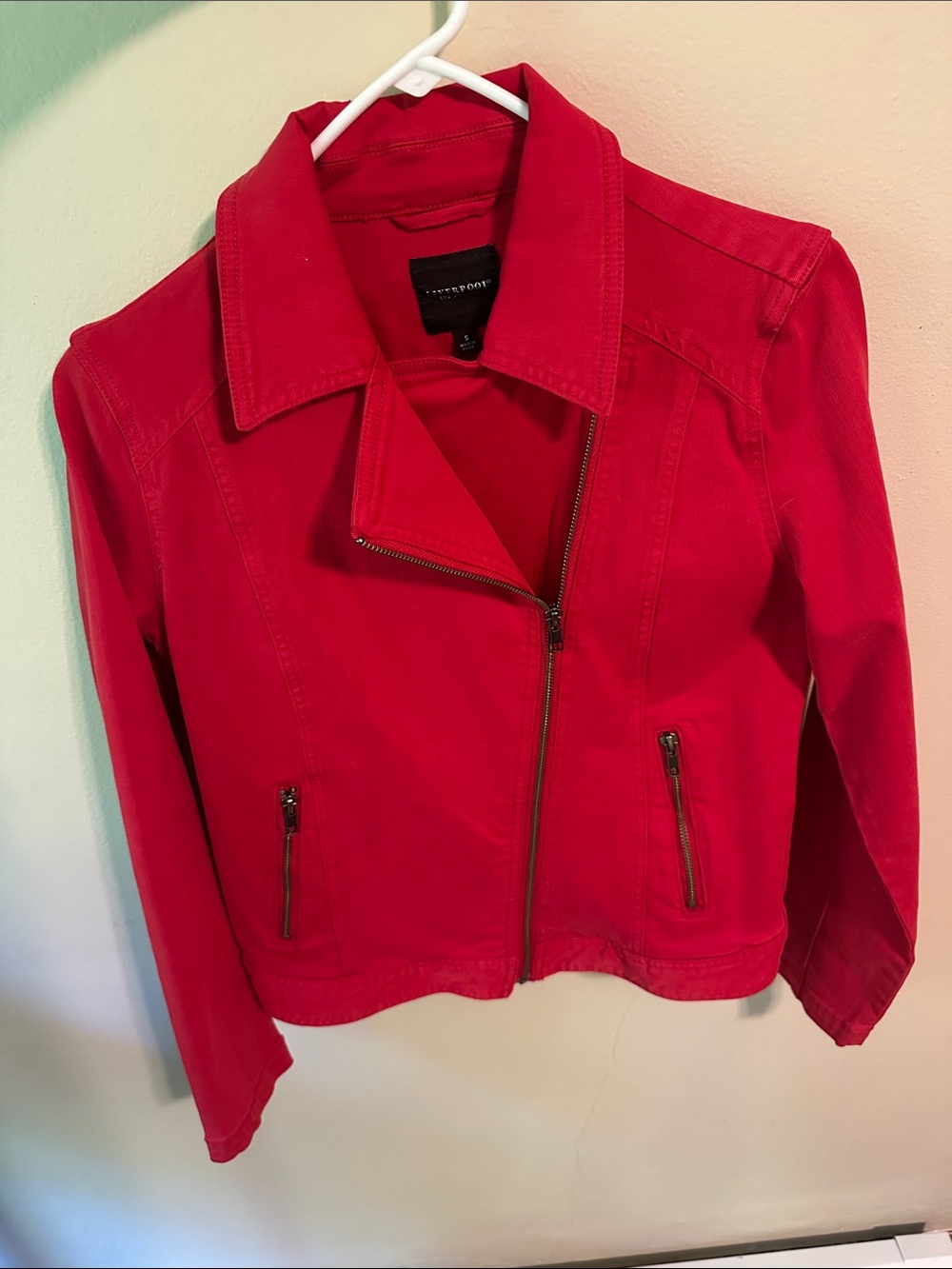 Liverpool asymmetrical zip moto jacket